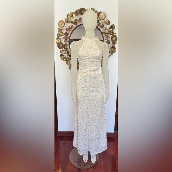 STAUD Dresses & Skirts - Staud Coastal Daisy Ruched Halterneck Dress Size 0